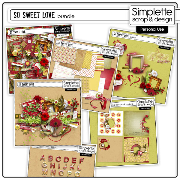 bundle so sweet love simplette kit alpha album addon