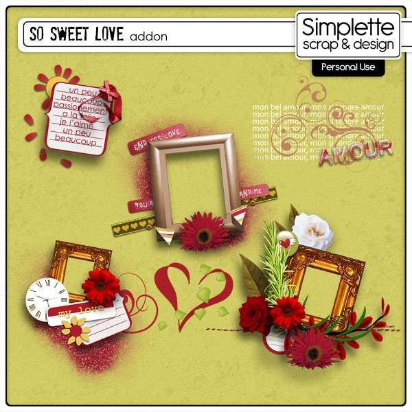 so sweet love addon pack clusters wordarts simplette