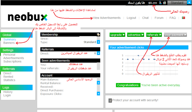 الربح شركة Neobux+شرح التسجيل واثبات